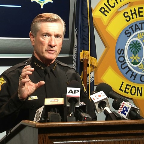 In this image taken from video, Richland County Sheriff Leon Lott speaks during a press conference in Columbia, S.C., Oct. 27, 2015. (Photo by Alex Sanz/AP)
