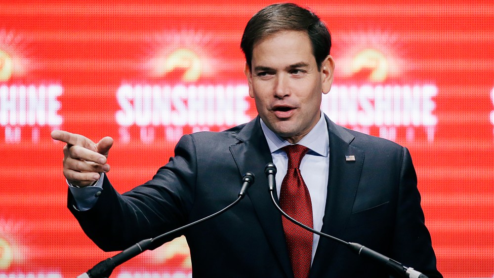 Republican presidential candidate, Sen. Marco Rubio, R- Fla., addresses the Sunshine Summit in Orlando, Fla., Nov. 13, 2015. (Photo by John Raoux/AP)