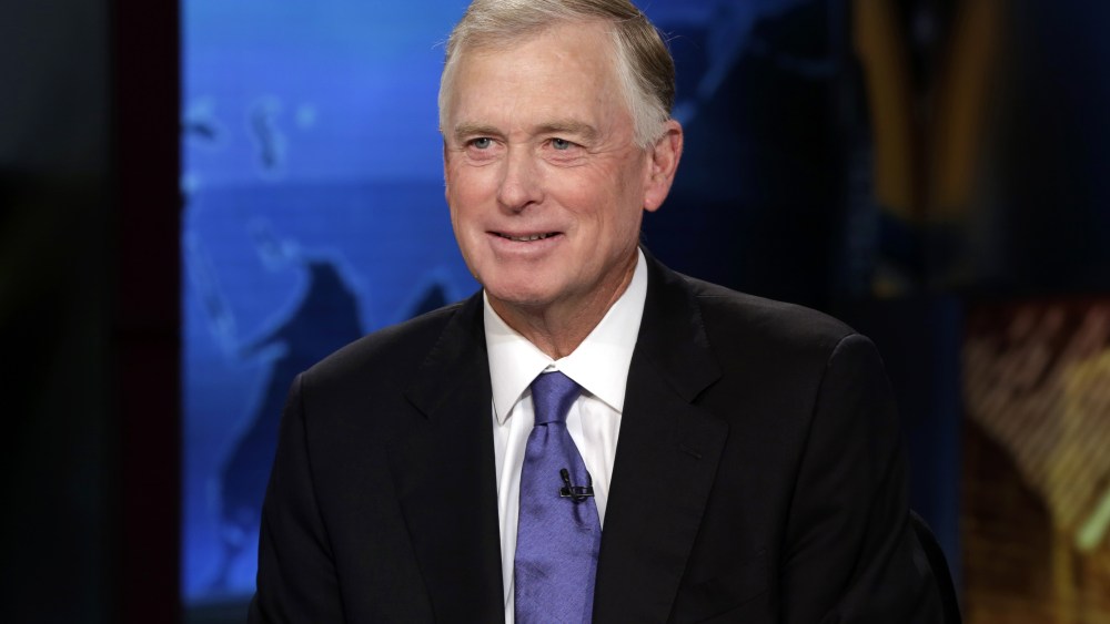 Former Vice President Dan Quayle is interviewed by Maria Bartiromo during her "Opening Bell With Maria Bartiromo" program on the Fox Business Network, in New York, Thursday, July 24, 2014.