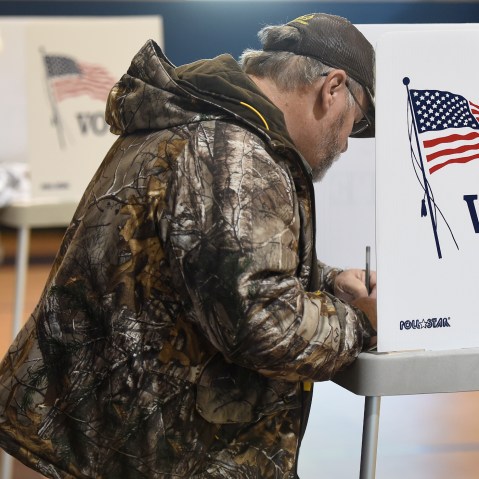 Tammy and Jeff Brown cast their ballots at Henderson's Kavanaugh precincts, Nov. 3, 2015 in Henderson, Ky. (Photo by Mike Lawrence/The Gleaner/AP)