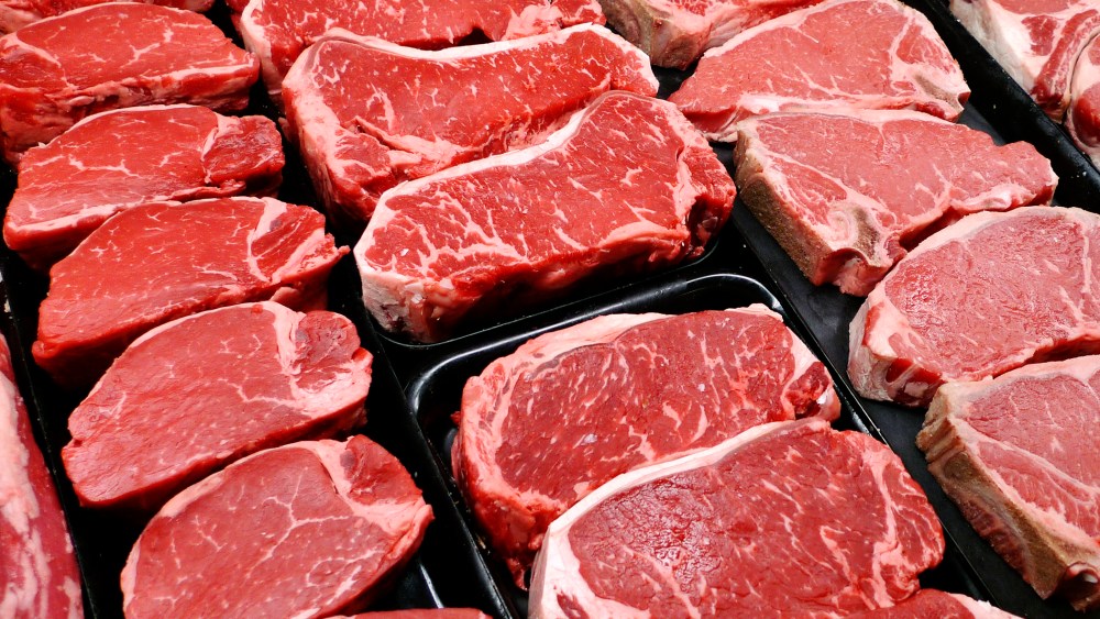 In this Jan. 18, 2010 file photo, steaks and other beef products are displayed for sale at a grocery store in McLean, Va. (Photo by J. Scott Applewhite/File/AP)
