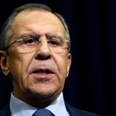 Russian Foreign Minister Sergey Lavrov speaks to the media in Sochi, Russia on Nov. 24, 2015. (Photo by Maxim Shipenkov/Pool/AP)