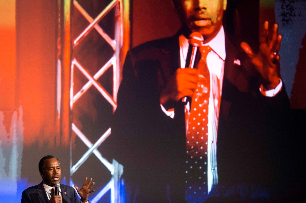 Republican presidential candidate Dr. Ben Carson speaks to the Carolina Values Summit at Winthrop University, Feb. 11, 2016, in Rock Hill, S.C. (Photo by John Bazemore/AP)