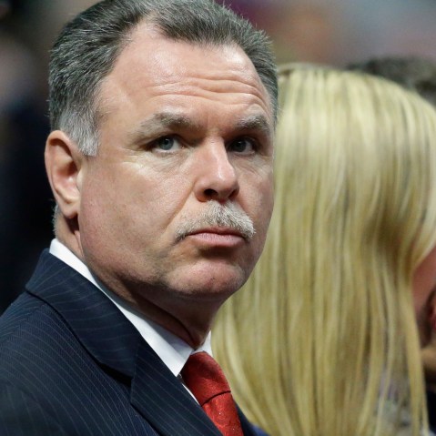 Chicago Police Superintendent Garry McCarthy attends a Chicago Bulls basketball game in Chicago on March 13, 2014. (Photo by Nam Y. Huh/File/AP)