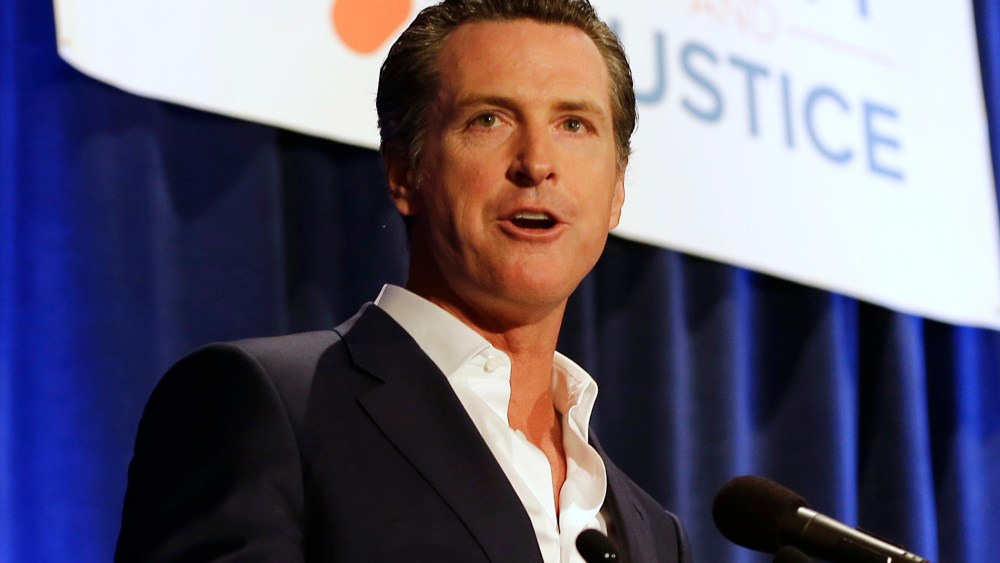 In this April 20, 2015, file photo, Lt. Gov. Gavin Newsom speaks at the Californians for Safety and Justice conference in Sacramento, Calif.(Photo by Rich Pedroncelli/File/AP)