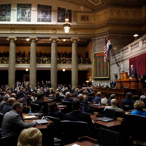 A view of the annual State of the State address to a joint session of the House and Senate, Jan. 20, 2016, in Jefferson City, Mo. (Photo by Jeff Roberson/AP)