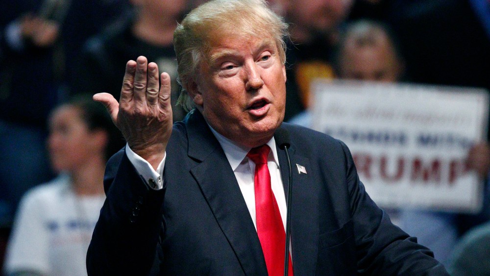 Republican presidential candidate Donald Trump speaks during a rally in Biloxi, Miss., Jan. 2, 2016. (Photo by Rogelio V. Solis/AP)
