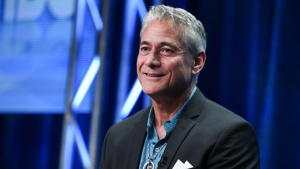 Greg Louganis speaks onstage during a panel at the HBO 2015 Summer TCA Tour held at the Beverly Hilton Hotel on July 30, 2015, in Beverly Hills, Calif. (Photo by Richard Shotwell/Invision/AP)