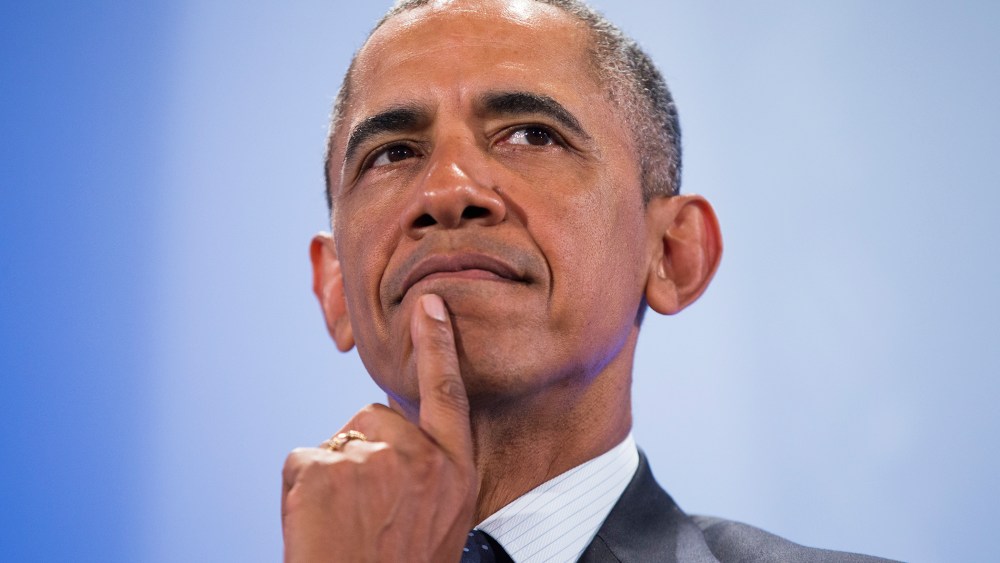 President Barack Obama pauses before delivering a speech at the Global Entrepreneurship Summit at the United Nations Compound on July 25, 2015, in Nairobi. (Photo by Evan Vucci/AP)