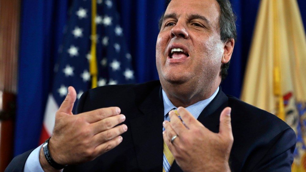 New Jersey Gov. Chris Christie speaks during a news conference on Sept. 18, 2014, in Trenton, N.J. (Photo by Mel Evans/AP)