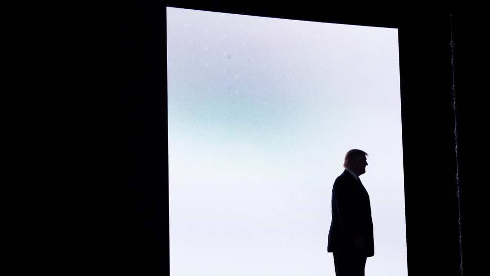Republican presidential candidate Donald Trump arrives to introduce his wife Melania during the Republican National Convention, July 18, 2016, in Cleveland, Ohio. (Photo by Evan Vucci/AP)