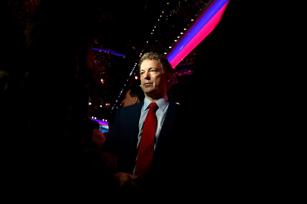 U.S. Sen. Rand Paul, R-Ky., visits the Peppermill restaurant on Jan. 16, 2015, in Las Vegas. (Photo by John Locher/AP)