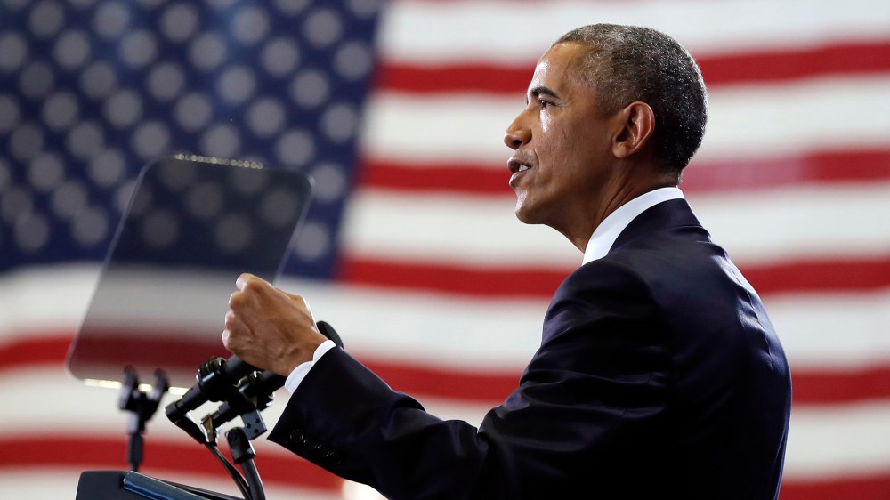 President Barack Obama speaks at MacDill Air Force Base in Tampa, Fla., Dec. 6, 2016, about the administration's approach to counterterrorism campaign. (Photo by Carolyn Kaster/AP)