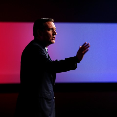 Republican presidential candidate, Sen. Ted Cruz, R-Texas, speaks at a "Rally for Religious Liberty", Aug. 21, 2015, in Des Moines, Iowa. (Photo by Paul Sancya/AP)