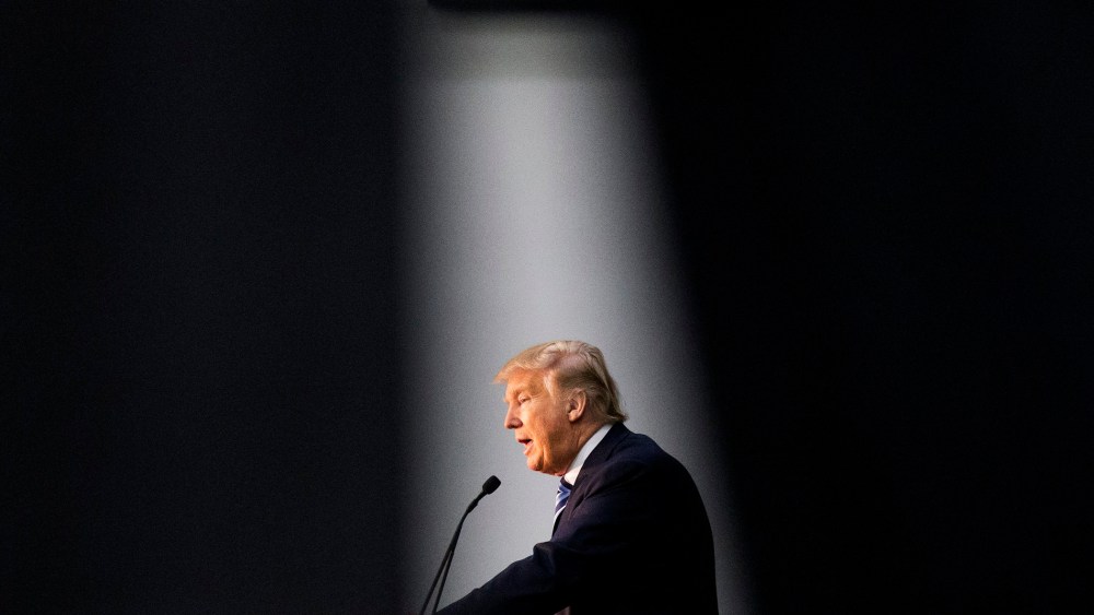 Republican presidential candidate Donald Trump speaks during a campaign event at Plymouth State University, Feb. 7, 2016, in Plymouth, N.H. (Photo by David Goldman/AP)