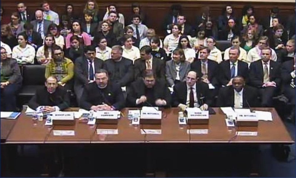 House Oversight Committee Chairman Rep. Darrell Issa's all-male panel at a hearing on the contraception mandate. (February 16th, 2012)