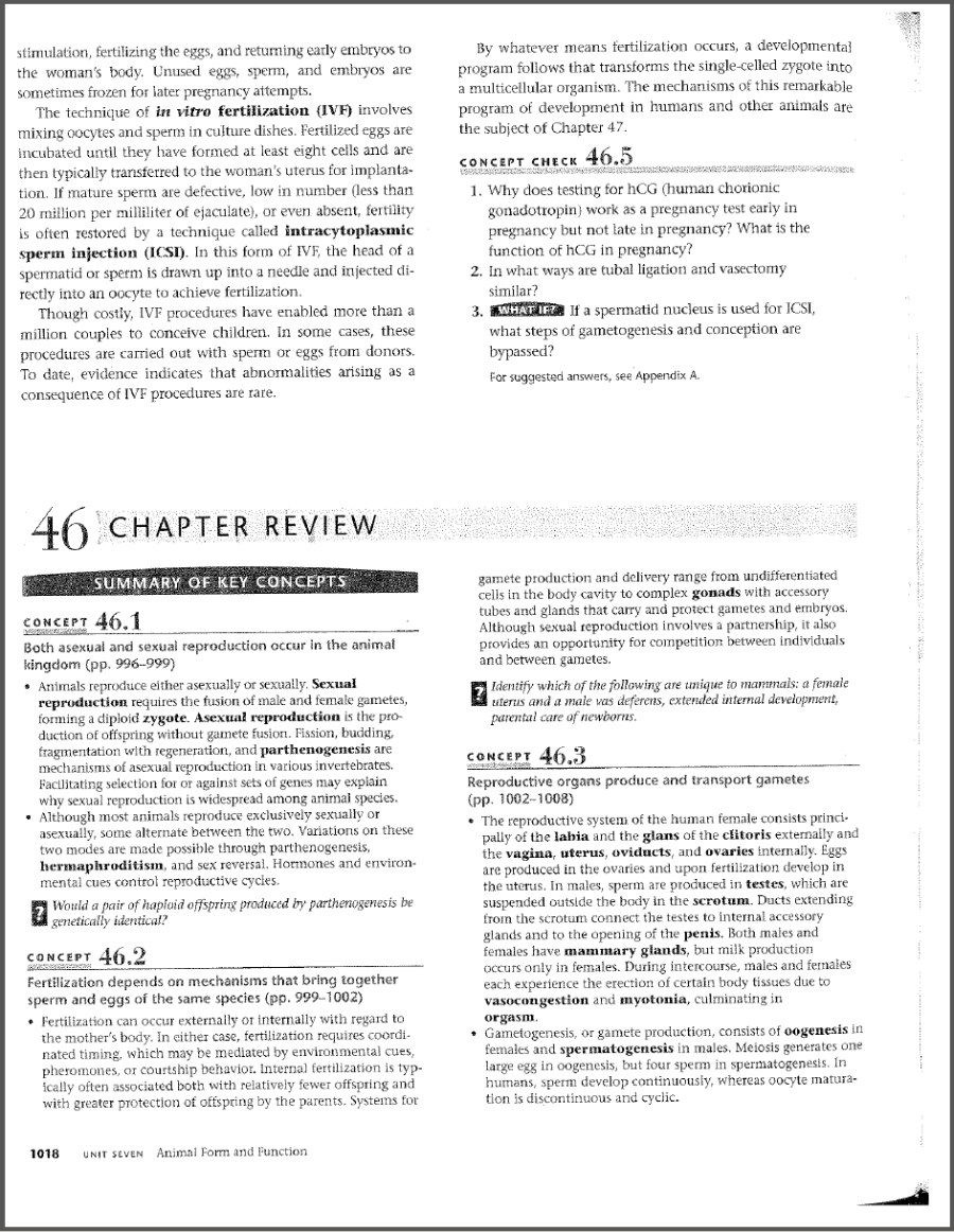 Campbell's AP Biology, 9th Edition, page 1018