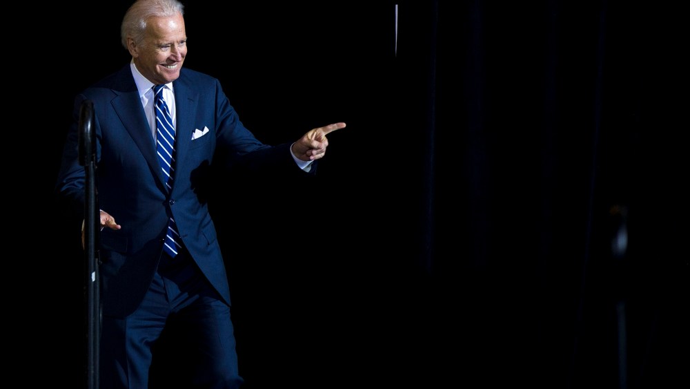 Vice President Joe Biden takes the stage for a news conference, Feb. 6, 2014, at 30th Street Station in Philadelphia.