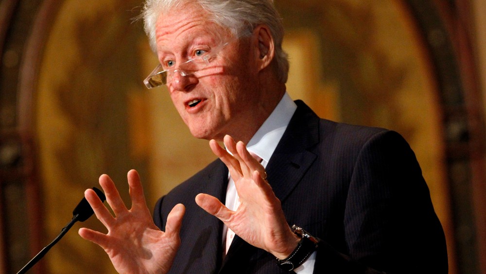 Former President Bill Clinton speaks at Georgetown University in Washington, on April 21, 2015.