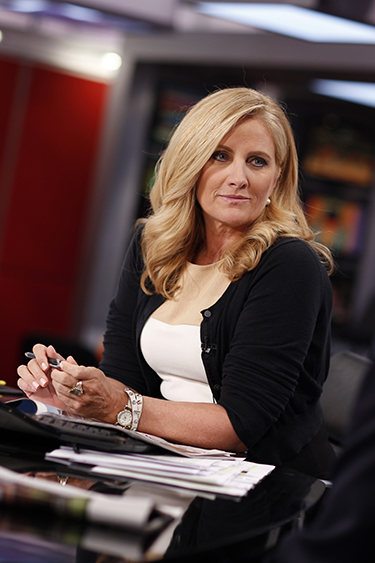 Alex Witt on set.