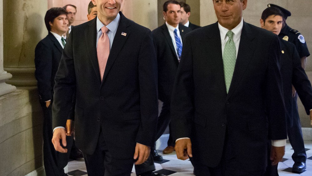 House Speaker John Boehner, R-Ohio, right, and Rep. Paul Ryan, R-Wis., (Photo by J. Scott Applewhite/AP)