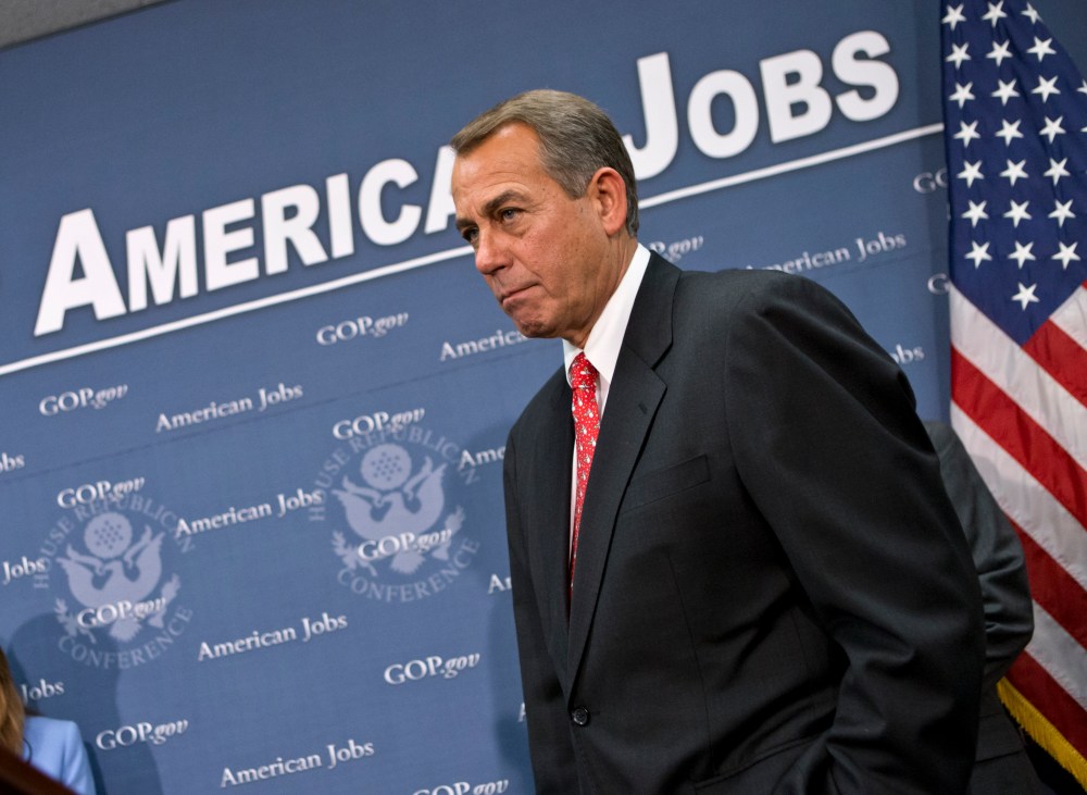 House Speaker John Boehner is fighting for more than just taxes today.  (AP Photo/J. Scott Applewhite)
