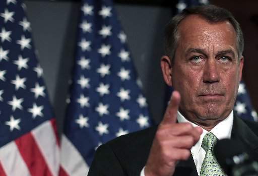 WASHINGTON, DC - FEBRUARY 26:  Speaker of the House John Boehner (R-OH) listens to questions during a press conference February 26, 2013 in Washington, DC. Boenher urged the U.S. Senate to pass a sequestration replacement bill before the House does the...