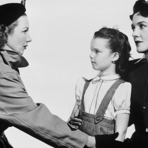In this photo from the filming of Shadow on the Wall (1950), Gigi Perreau (center) acts in a scene with Ann Sothern (left) and Nancy Davis (right). (Photo by AF Archive/Alamy)