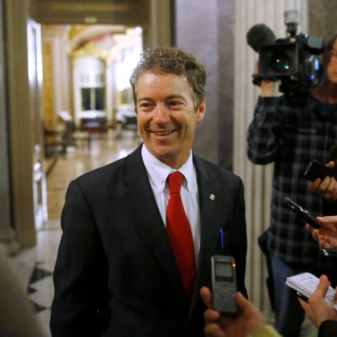 Sen. Rand Paul, R-Ky., leaves the floor of the Senate after his filibuster of the nomination of John Brennan to be CIA director on Capitol Hill in Washington, early Thursday, March 7, 2013. Senate Democrats pushed Wednesday for speedy confirmation of...