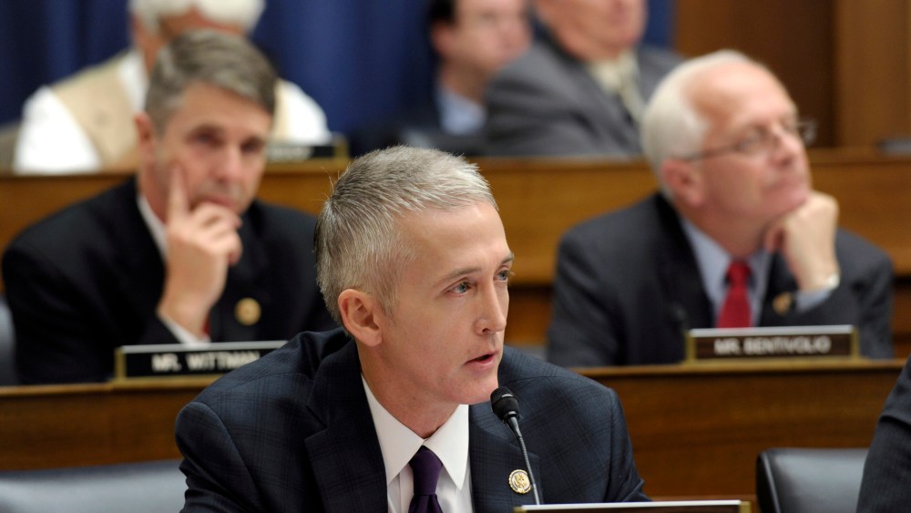 Rep. Trey Gowdy, R-S.C., during a joint hearing with the House Natural Resources Committee and the House Oversight and Government Reform Committee on Capitol Hill in Washington, Wednesday, Oct. 16, 2013.