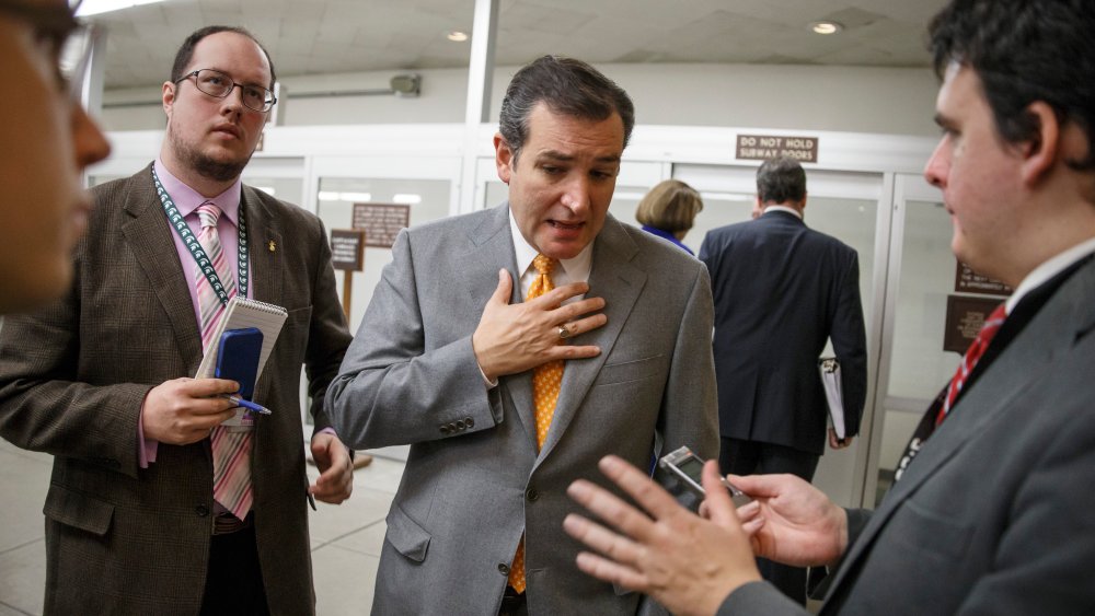 Sen. Ted Cruz, R-Texas speaks with reporters on Capitol Hill in Washington, Tuesday, Dec. 17, 2013.
