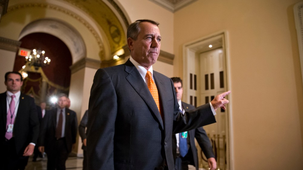 John Boehner at the Capitol in Washington, D.C., October 16, 2013.