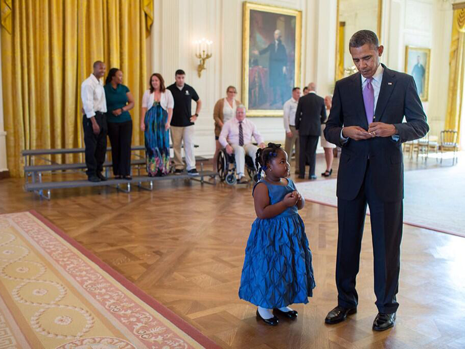 President Obama writes school excuse note for Alanah Poullard, 5.