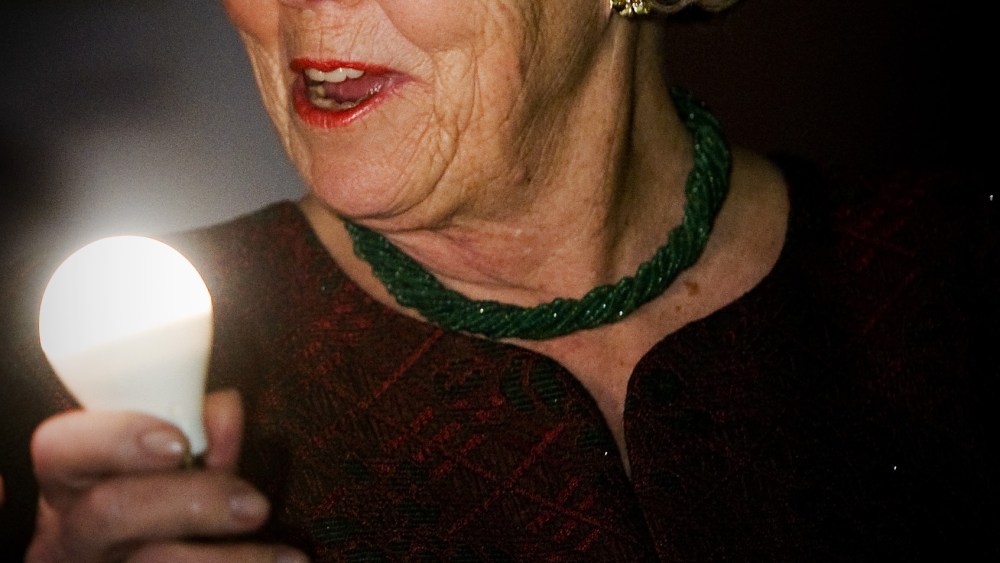 Innovation is the “constant” of our lives, New York Times Magazine editor Hugo Lindgren writes in the publication’s newest issue. Dutch Queen Beatrix holds a light bulb at the opening act for the new Philips Museum in Eindhoven on April 5, 2013. (AFP...