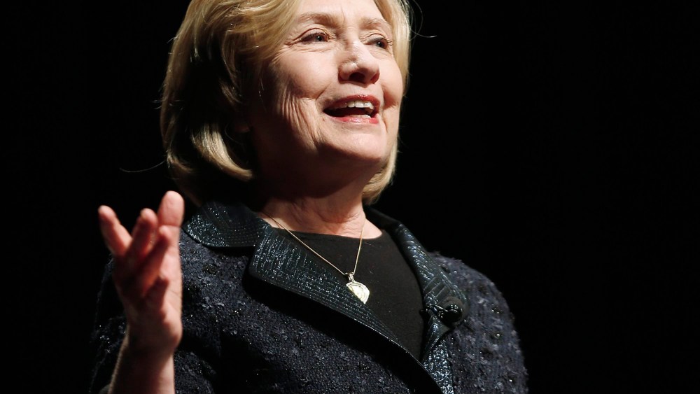 Former U.S. Secretary of State Hillary Rodham Clinton speaks at a Winnipeg Chamber of Commerce luncheon in Winnipeg, Manitoba, on Jan. 21, 2015.