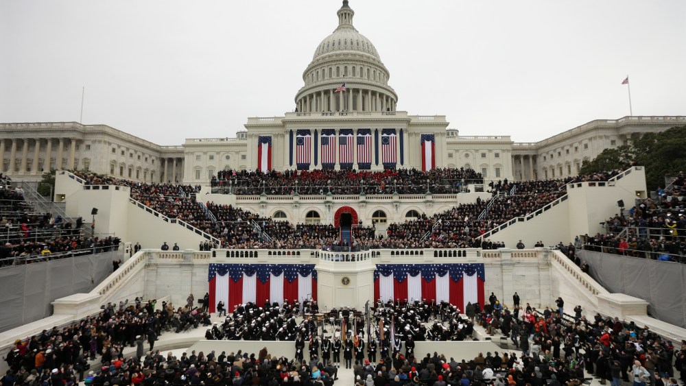 President Barack Obama speaks at the ceremonial swearing-in at the U.S. Capitol during the 57th Presidential Inauguration in Washington, Monday, Jan. 21, 2013. (Photo by Pablo Martinez Monsivai/AP)