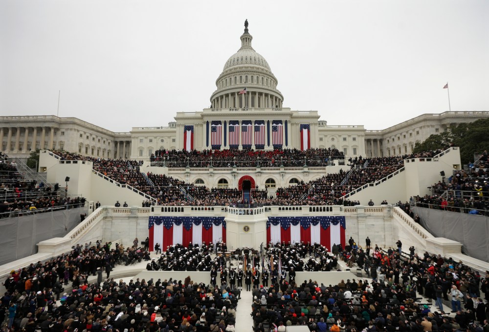 President Barack Obama speaks at the ceremonial swearing-in at the U.S. Capitol during the 57th Presidential Inauguration in Washington, Monday, Jan. 21, 2013. (Photo by Pablo Martinez Monsivai/AP)
