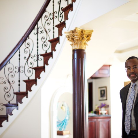 Dr. Benjamin Carson photographed at his residence in Upperco, Md. on Nov. 27, 2014. (Photo by Mark Makela)