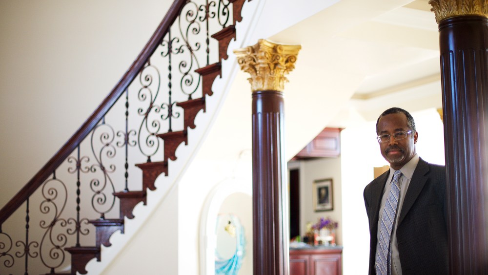 Dr. Benjamin Carson photographed at his residence in Upperco, Md. on Nov. 27, 2014. (Photo by Mark Makela)