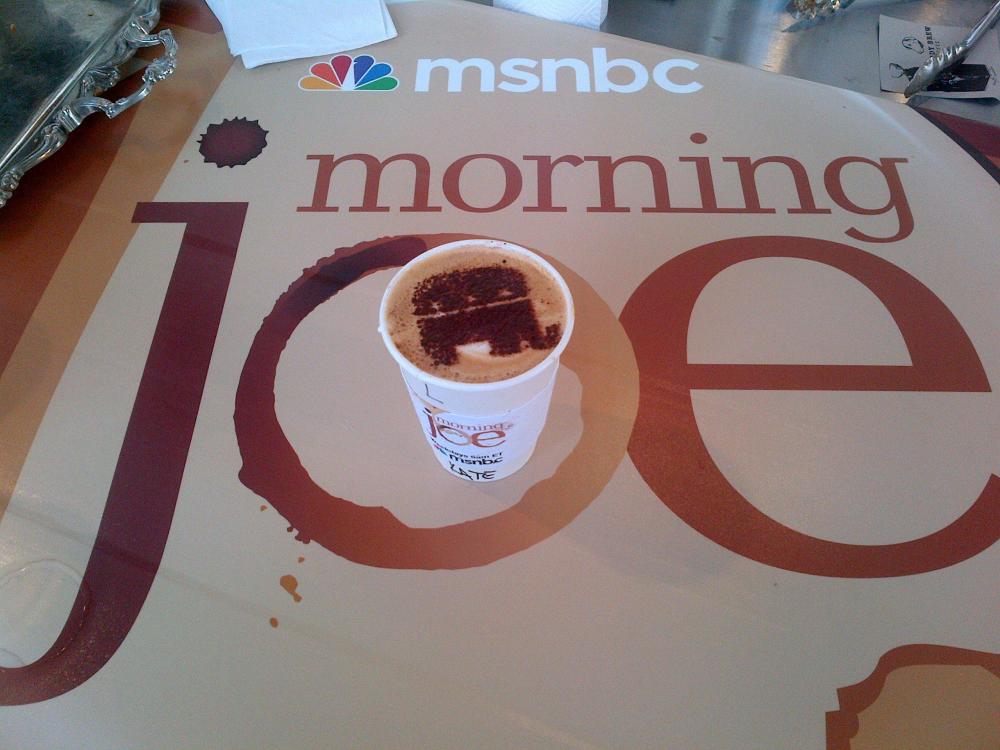 A GOP themed latte from the Morning Joe experience at The Boat House in Channelside.