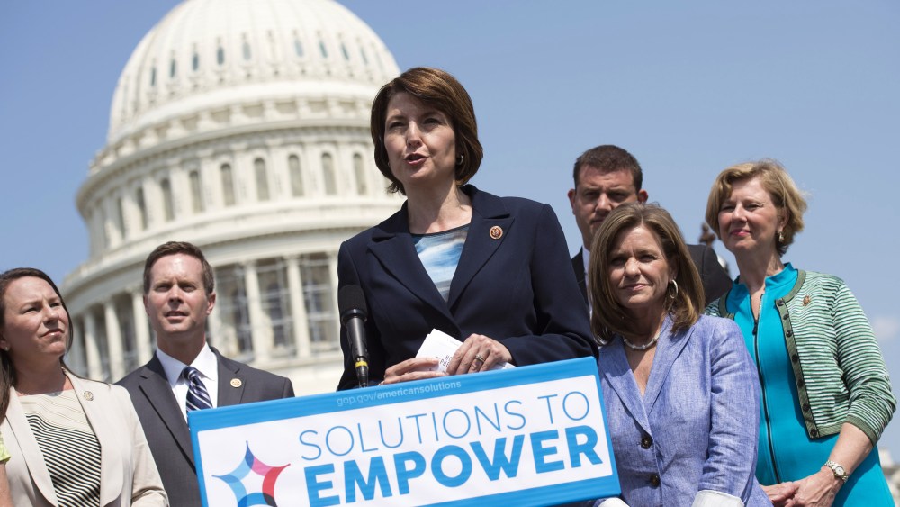Rep. Cathy McMorris Rodgers, R-Wash, speaks about empowering women, July 30, 2014.