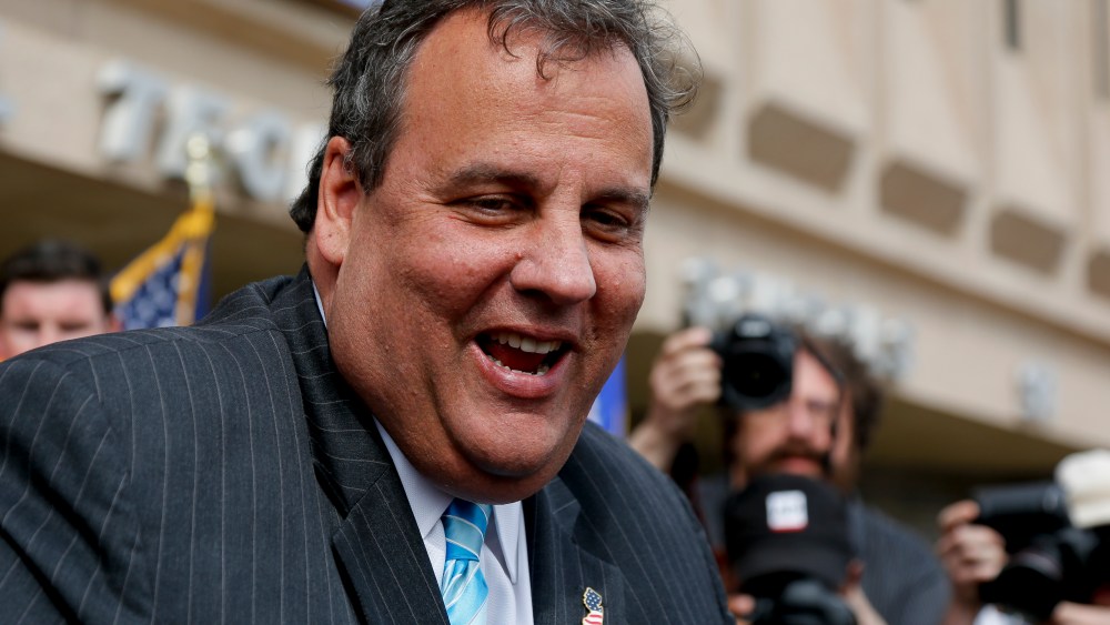NJ Gov. Chris Christie appears at a groundbreaking ceremony on May 7, 2013 in Newark, New Jersey. (Photo by Jeff Zelevansky/Getty Images)