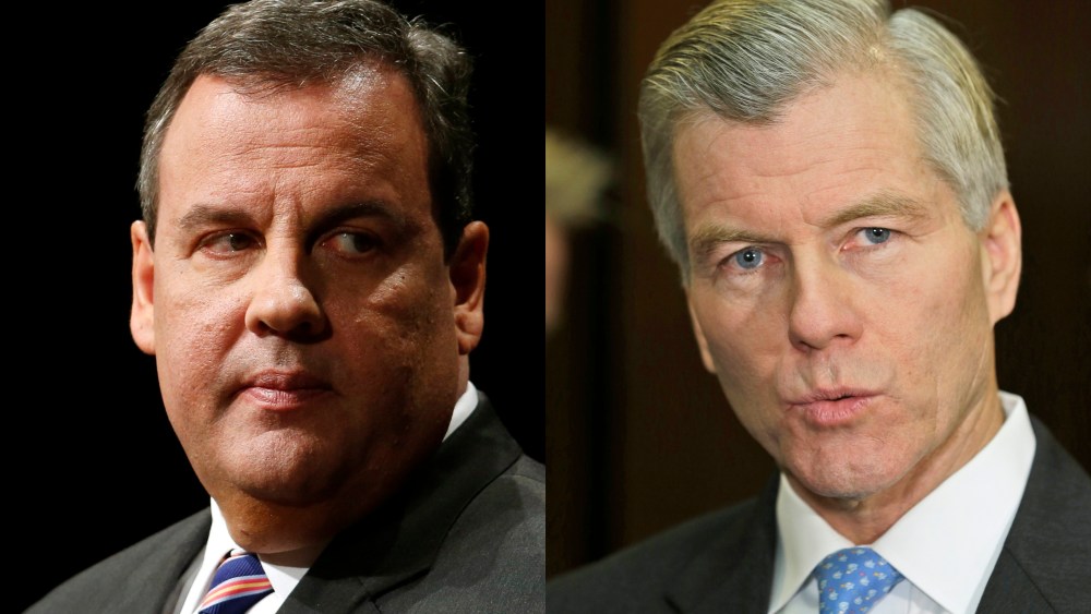 Left, New Jersey Governor Chris Christie at the War Memorial in Trenton, New Jersey, January 21, 2014. Right, former Virginia Governor Bob McDonnell at the Capitol in Richmond, Va., Monday, Dec. 16, 2013.