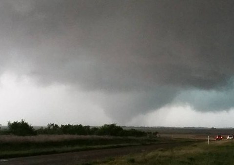 A tornado in Lakeview, Texas on May 22, 2016.