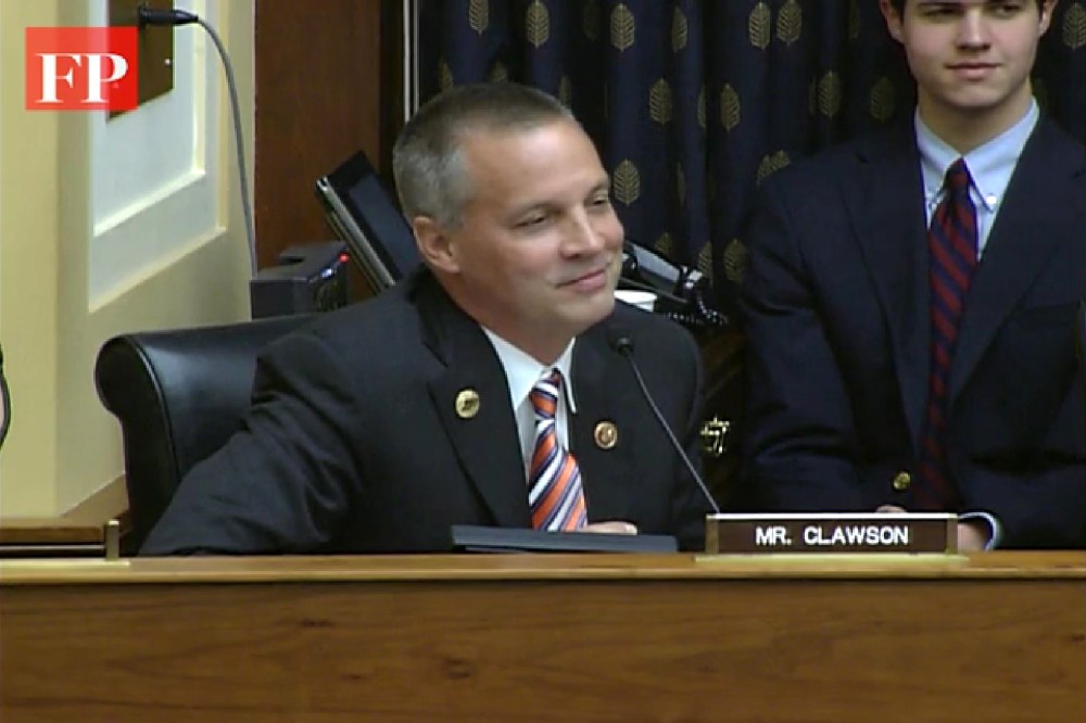 Florida Republican Rep. Curt Clawson in a frame captured from a video of the House Foreign Affairs Committee on Thursday, July 24, 2014.
