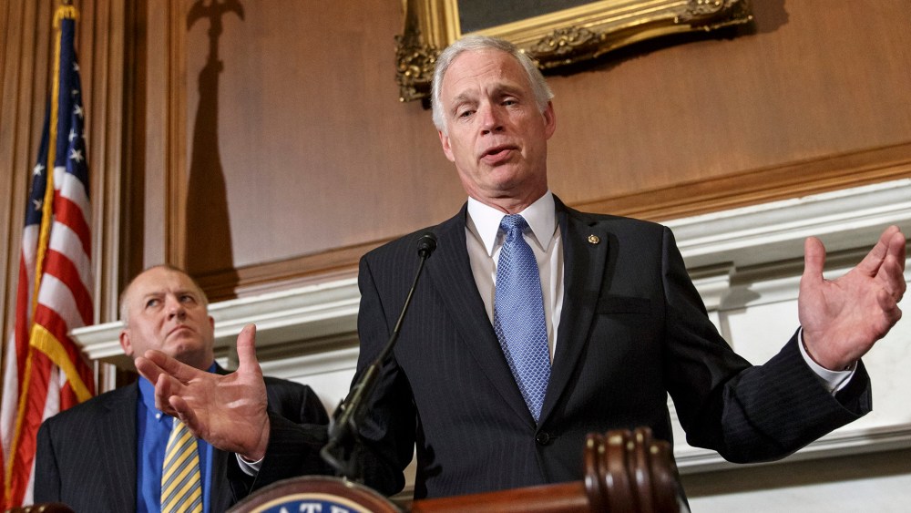 Sen. Ron Johnson, R-Wis.,during a news conference on Capitol Hill in Washington, Monday, January 6, 2014.