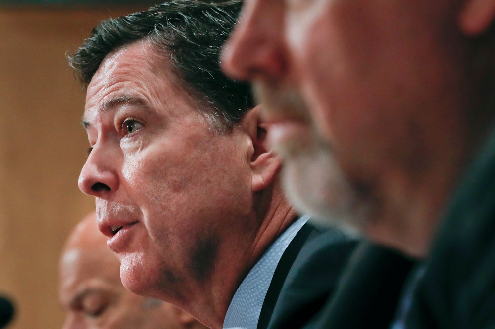 FBI Director James Comey testifies on Capitol Hill in Washington, D.C. on Sept. 27, 2016 before the Senate Homeland Security and Governmental Affairs Committee hearing on on terror threats. (Photo by Pablo Martinez Monsivais/AP)