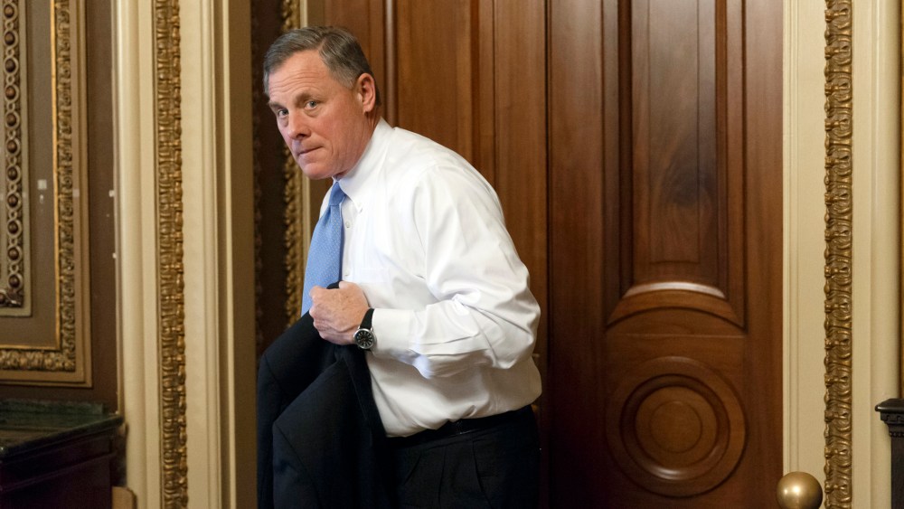 Sen. Richard Burr, R-N.C., leaves a closed-door GOP caucus luncheon at the Capitol in Washington, Tuesday, Jan. 14, 2014.