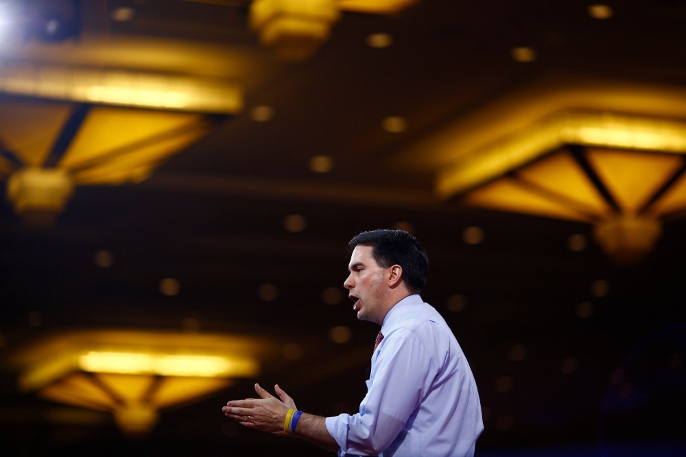 Wisconsin Governor Scott Walker speaks at CPAC in National Harbor, MD on Feb. 26, 2015.