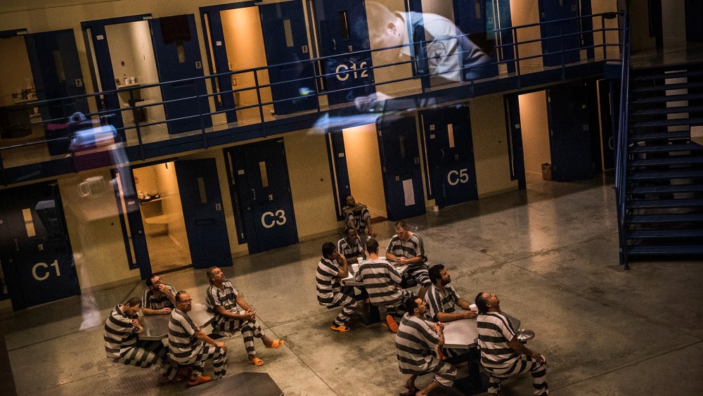 Inmates in the county jail on July 26, 2013 in Williston, North Dakota.